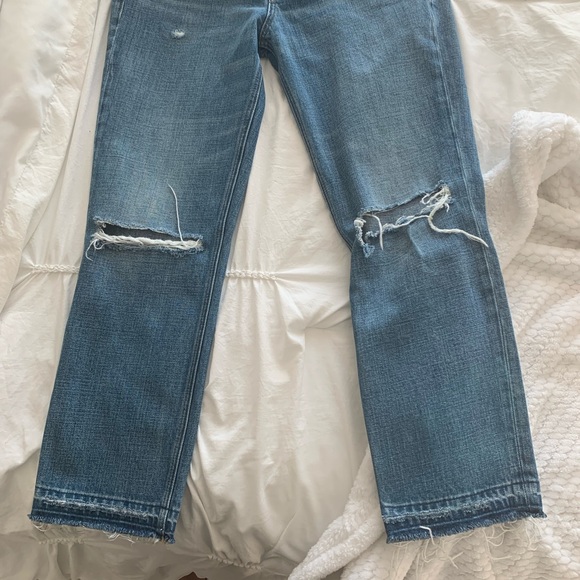 Frame Heritage Le Piper Blue Distressed Ankle Jeans - Picture 12 of 15